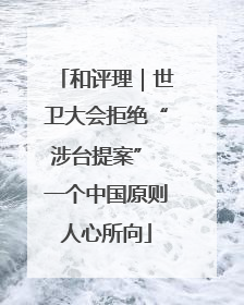和评理｜世卫大会拒绝“涉台提案” 一个中国原则人心所向