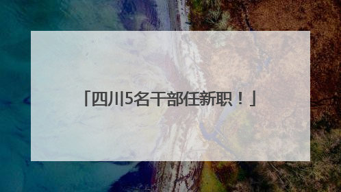 四川5名干部任新职！