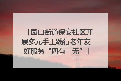 园山街道保安社区开展多元手工践行老年友好服务“四有一无”