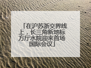 在沪苏浙交界线上，长三角新地标方厅水院迎来首场国际会议