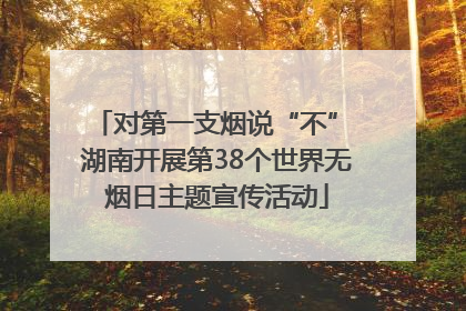 对第一支烟说“不” 湖南开展第38个世界无烟日主题宣传活动