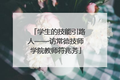 学生的技能引路人——访常德技师学院教师符兆芳