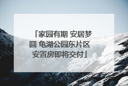 家园有期 安居梦圆 龟湖公园东片区安置房即将交付