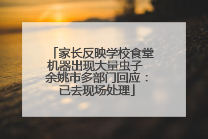 家长反映学校食堂机器出现大量虫子 余姚市多部门回应：已去现场处理
