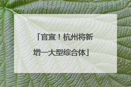 官宣！杭州将新增一大型综合体