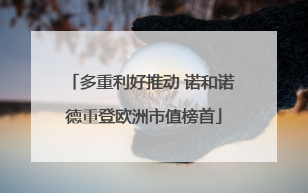 多重利好推动 诺和诺德重登欧洲市值榜首