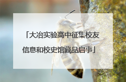 大冶实验高中征集校友信息和校史馆藏品启事