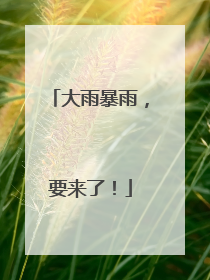 大雨暴雨，要来了！