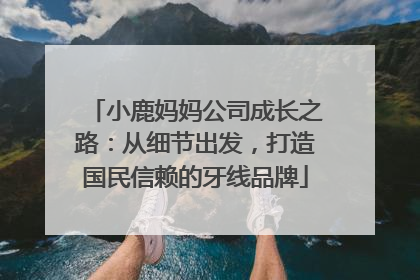 小鹿妈妈公司成长之路：从细节出发，打造国民信赖的牙线品牌