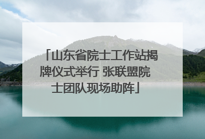山东省院士工作站揭牌仪式举行 张联盟院士团队现场助阵