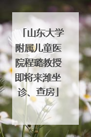 山东大学附属儿童医院程璐教授即将来潍坐诊、查房