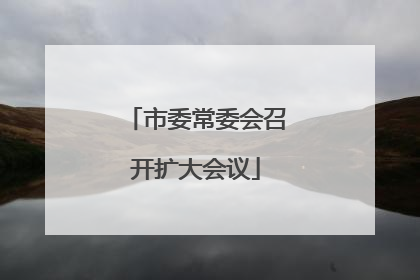 市委常委会召开扩大会议
