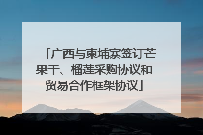 广西与柬埔寨签订芒果干、榴莲采购协议和贸易合作框架协议