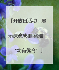 开放日活动：展示课改成果 实现“幼有优育”