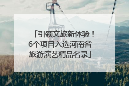 引领文旅新体验！6个项目入选河南省旅游演艺精品名录