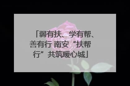 弱有扶、学有帮、善有行 南安“扶帮行”共筑暖心城