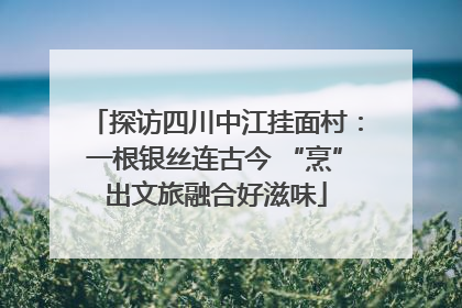 探访四川中江挂面村：一根银丝连古今 “烹”出文旅融合好滋味