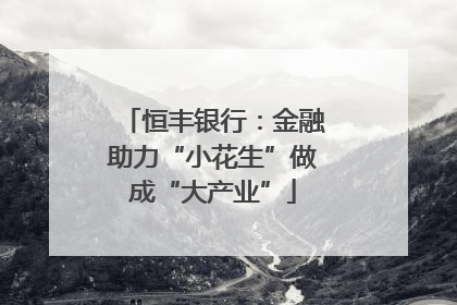 恒丰银行：金融助力“小花生”做成“大产业”