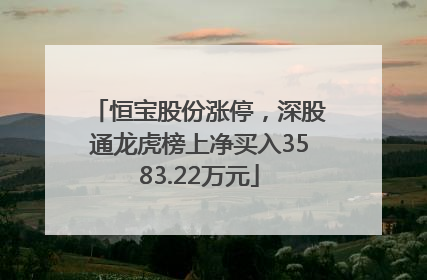 恒宝股份涨停，深股通龙虎榜上净买入3583.22万元