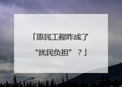 惠民工程咋成了“扰民负担”？