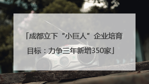 成都立下“小巨人”企业培育目标：力争三年新增350家