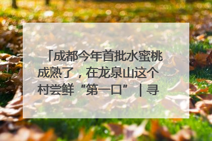 成都今年首批水蜜桃成熟了，在龙泉山这个村尝鲜“第一口”｜寻找和美乡村推荐官