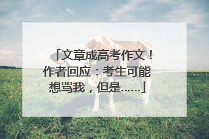 文章成高考作文！作者回应：考生可能想骂我，但是……