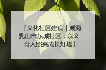 文化社区建设｜威海乳山市东城社区：以文育人照亮成长灯塔