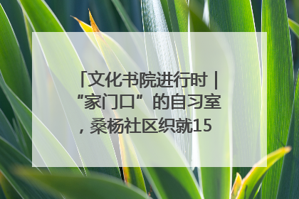 文化书院进行时｜“家门口”的自习室，桑杨社区织就15分钟学习生活圈
