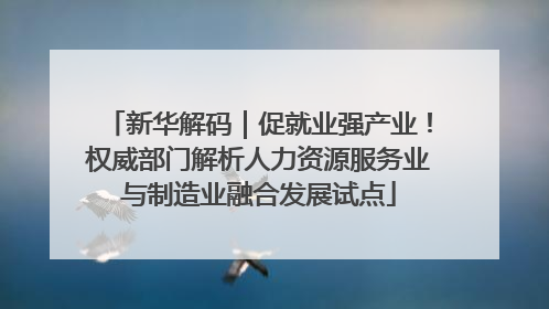 新华解码｜促就业强产业！权威部门解析人力资源服务业与制造业融合发展试点