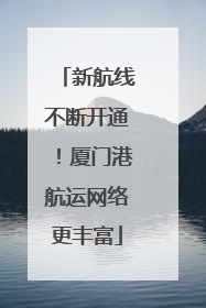 新航线不断开通！厦门港航运网络更丰富