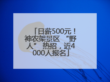 日薪500元！神农架景区 “野人” 热招，近4000人报名