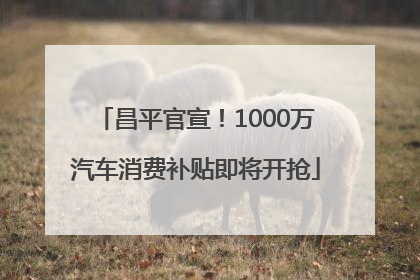 昌平官宣！1000万汽车消费补贴即将开抢