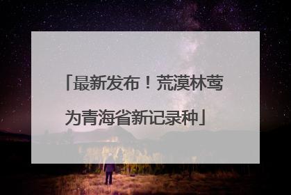 最新发布！荒漠林莺为青海省新记录种