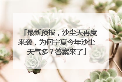 最新预报，沙尘天再度来袭，为何宁夏今年沙尘天气多？答案来了