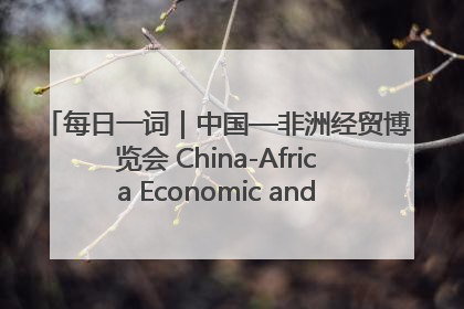 每日一词｜中国—非洲经贸博览会 China-Africa Economic and Trade Expo
