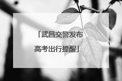 武昌交警发布高考出行提醒