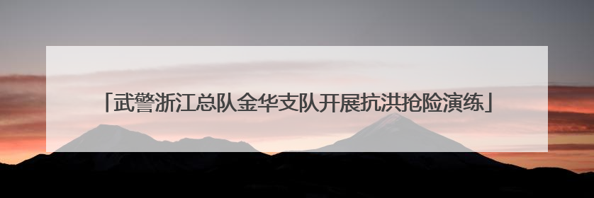 武警浙江总队金华支队开展抗洪抢险演练