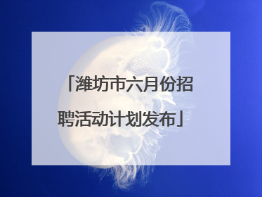 潍坊市六月份招聘活动计划发布