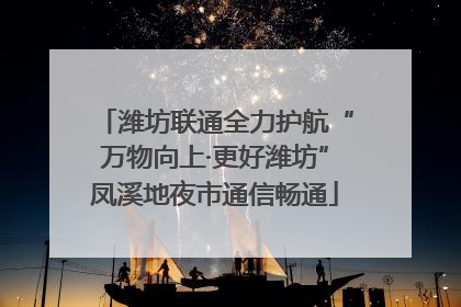 潍坊联通全力护航“万物向上·更好潍坊”凤溪地夜市通信畅通