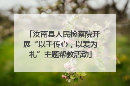 汝南县人民检察院开展“以手传心，以爱为礼”主题帮教活动
