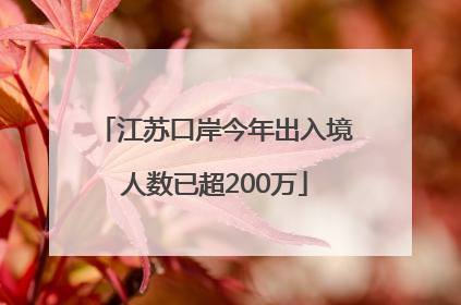 江苏口岸今年出入境人数已超200万