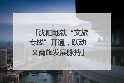沈阳地铁“文旅专线”开通，跃动文商旅发展脉搏