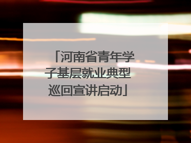 河南省青年学子基层就业典型巡回宣讲启动