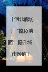 河北廊坊：“梳妆洁面”提升城市颜值