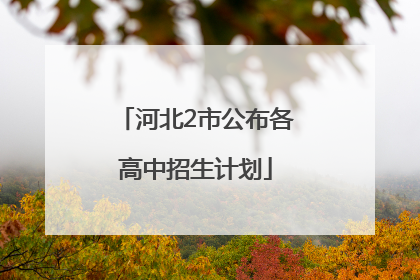 河北2市公布各高中招生计划