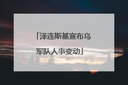 泽连斯基宣布乌军队人事变动