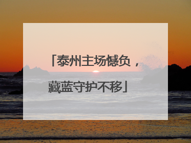 泰州主场憾负，藏蓝守护不移