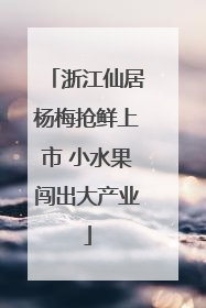 浙江仙居杨梅抢鲜上市 小水果闯出大产业