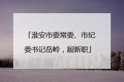 淮安市委常委、市纪委书记岳岭，履新职